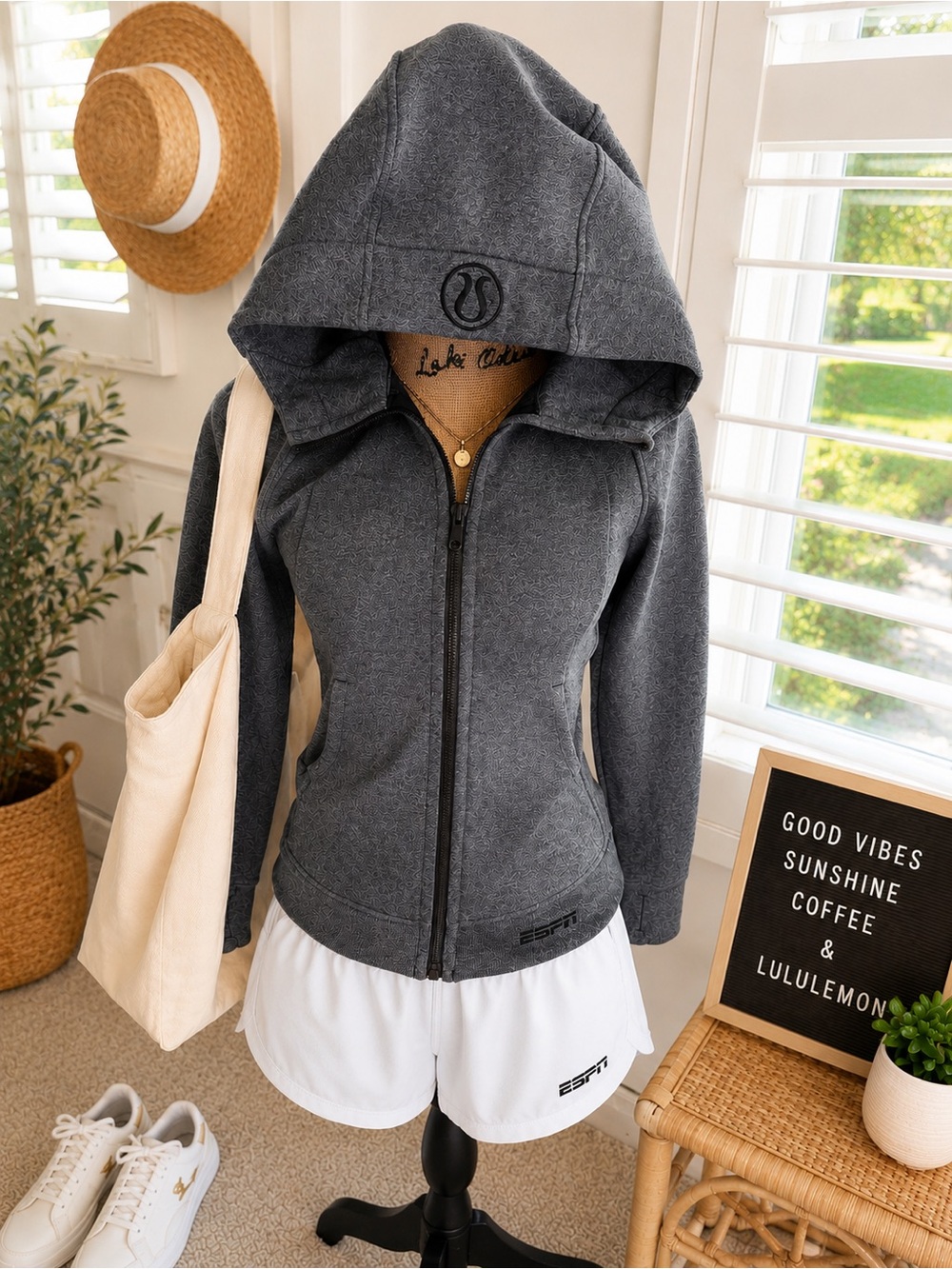 lululemon athletica Charcoal Gray Hooded Zip Jacket